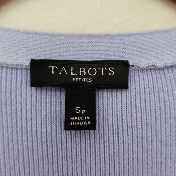 TALBOTS petite lavender purple size small cardigan - Picture 7 of 13